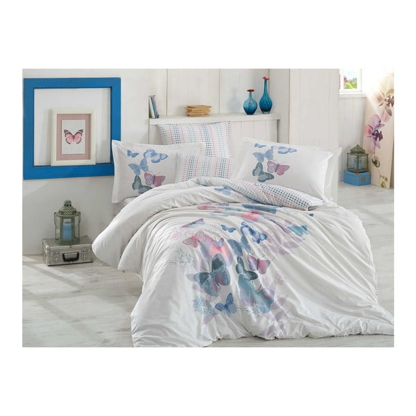 Kokvilnas poplīna gultasveļa ar gultas pārklāju Sueno, 200 x 220 cm