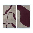 Bordo/pelēkbēši frotē dvieļi no organiskās kokvilnas (2 gab.) 50x90 cm Nova Arte  – Mette Ditmer Denmark