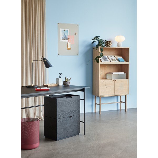 Balta stikla galda lampa (augstums 28 cm) Kumu – Hübsch-image-2