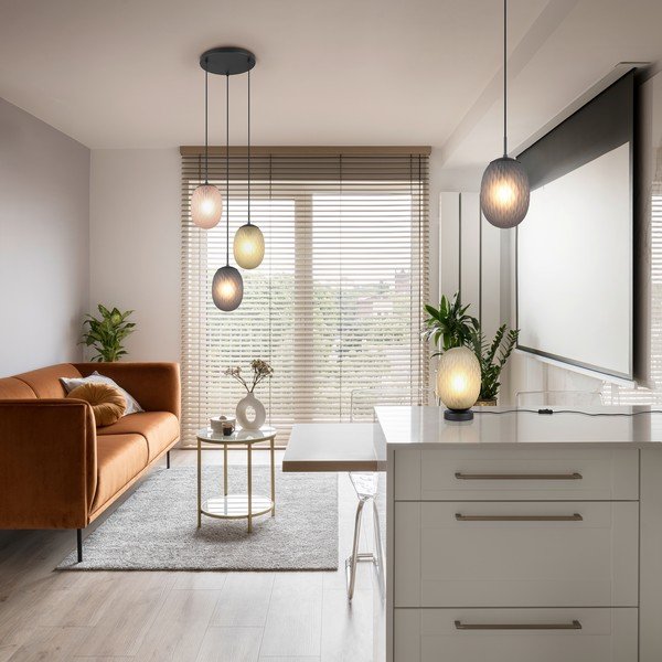 Zaļa galda lampa ar stikla abažūru (augstums 28,5 cm) Facette – Trio-image-2