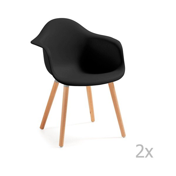 2 melnu ēdamistabas krēslu komplekts La Forma Kenna