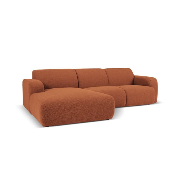 Brūns stūra dīvāns no buklē auduma (ar kreiso stūri) Molino – Micadoni Home-image-2