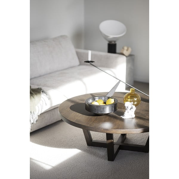 Tumši brūns apaļš žurnālgaldiņš ar ozolkoka imitāciju ø 110 cm Boxford – Rowico-image-3