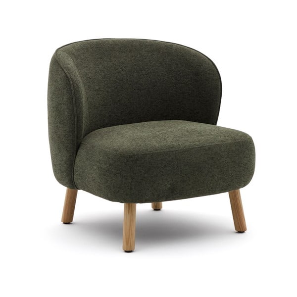 Zaļš atpūtas krēsls no šenila auduma Ulit – Kave Home