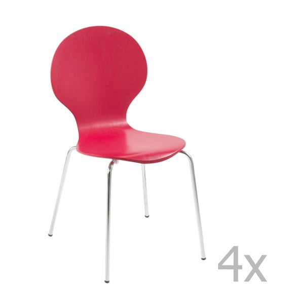 4 sarkanu Actona Marcus sarkano pusdienu krēslu komplekts