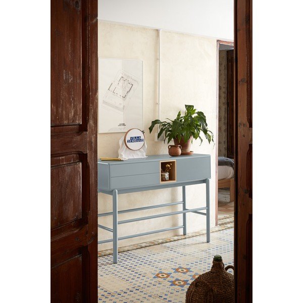 Zils/pelēks konsoles galds 35x120 cm Corvo – Teulat-image-1