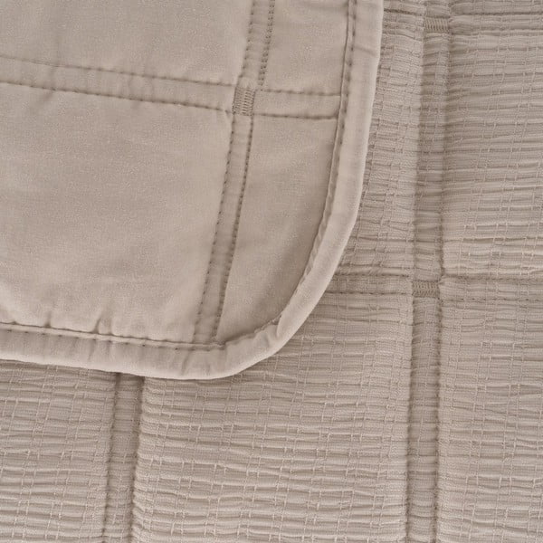 Bēšs stepēts gultas pārklājs 230x280 cm – Ixia-image-1