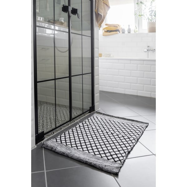 Melnbalts pārstrādātas plastmasas vannas istabas paklājiņš 50x80 cm Tara – Wenko-image-1