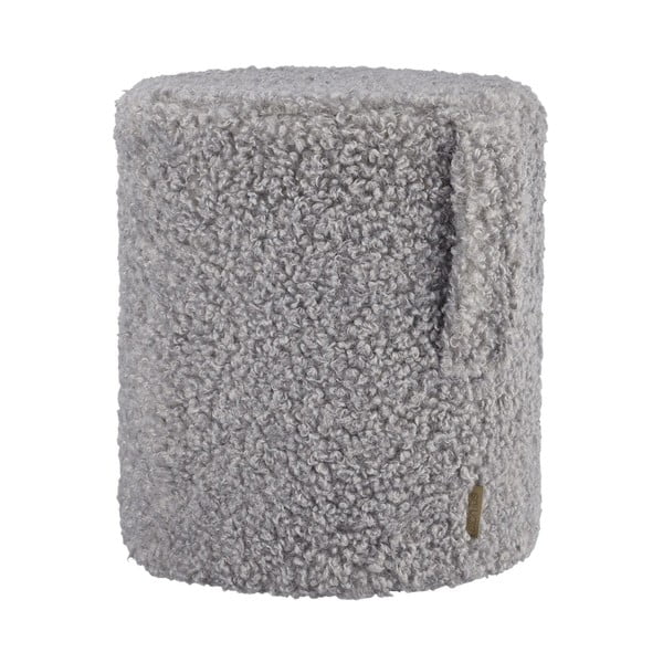 Pelēks pufs no buklē auduma Teddy – Blomus