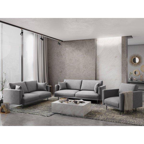 Gaiši pelēks divvietīgs dīvāns Milo Casa Piero-image-1