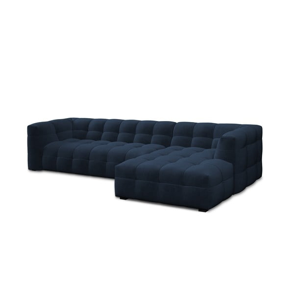 Zils samta stūra dīvāns Windsor & Co Sofas Vesta, labais stūris-image-3