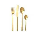 Misiņa krāsas tērauda galda piederumi (16 gab.) Brass – Bitz