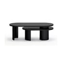 Melns žurnālgaldiņš ar oškoka imitāciju 120x50 cm Nori – Teulat