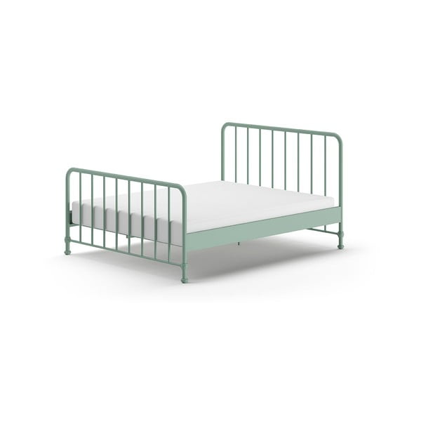 Zaļa metāla vienvietīga gulta ar redelēm 160x200 cm BRONXX – Vipack