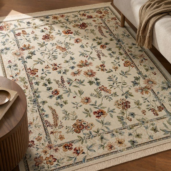 Krēmkrāsas viskozes paklājs 160x230 cm Oriental Flowers – Nouristan-image-1