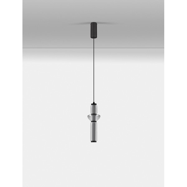 Pelēka stikla LED piekaramā lampa ar regulējamu spilgtumu ø 12 cm Ulon – Nova Luce-image-3
