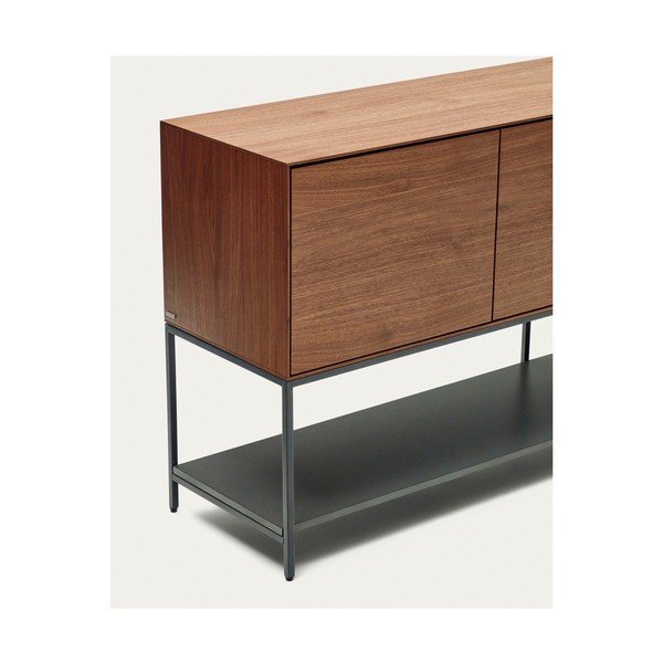 Dabīga toņa zema kumode ar riekstkoka imitāciju 97,5x80 cm Vedrana – Kave Home-image-3