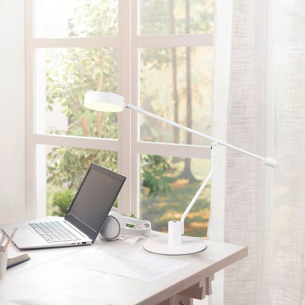 Matēti balta LED galda lampa ar saliekamu konstrukciju (augstums 64 cm) Manduro – Trio-image-1