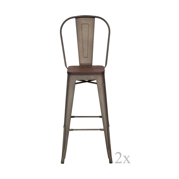 2 melni Mauro Ferretti Detroit bāra krēsli, augstums 115 cm