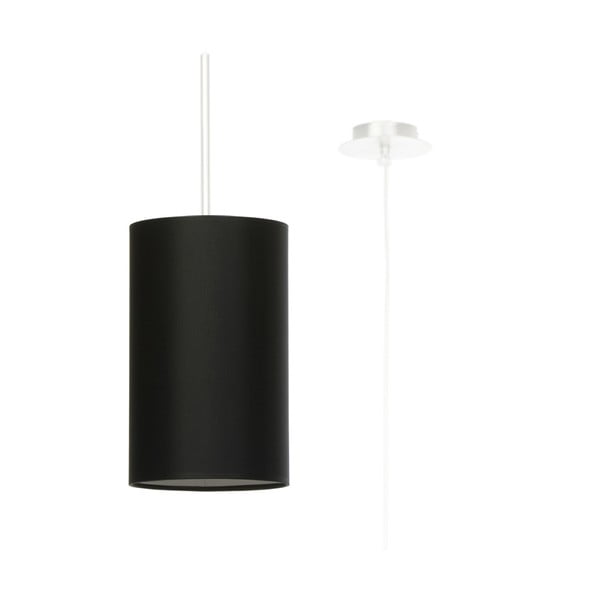Melna piekaramā lampa ar auduma abažūru ø 15 cm Volta – Nice Lamps