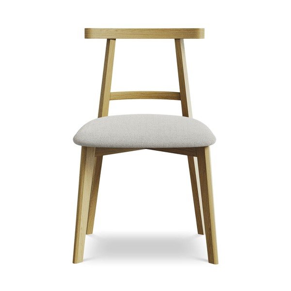 Gaiši pelēks masīvkoka pusdienu krēsls Ohelo – Makamii-image-1