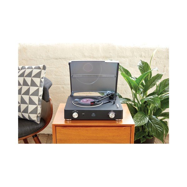Melns vinilplašu galds GPO Stylo II Black-image-1