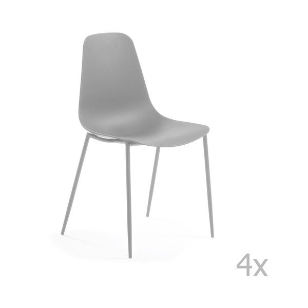 4 pelēku ēdamistabas krēslu komplekts La Forma Wassu