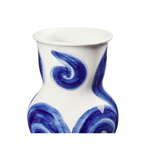 Zila māla ar rokām apgleznota vāze Tulle – Kähler Design-image-3