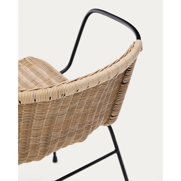 Dabīga toņa rotangpalmas dārza krēsls Eltiera – Kave Home-image-4