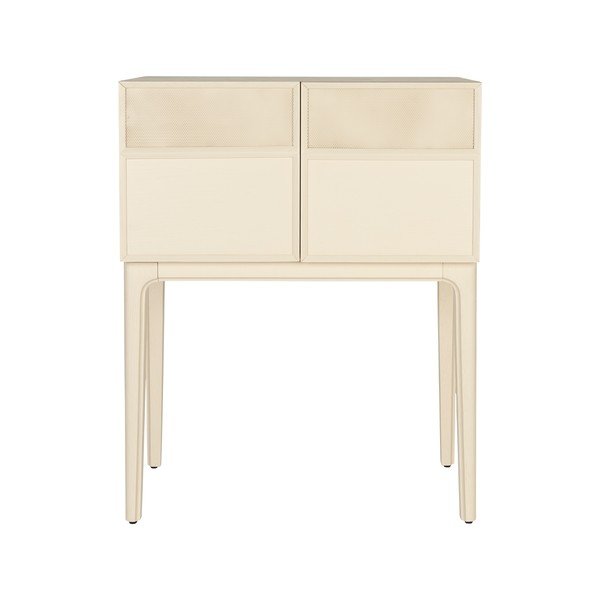 Krēmkrāsas kumode ar ozolkoka imitāciju 80x100x45 cm June – Zuiver