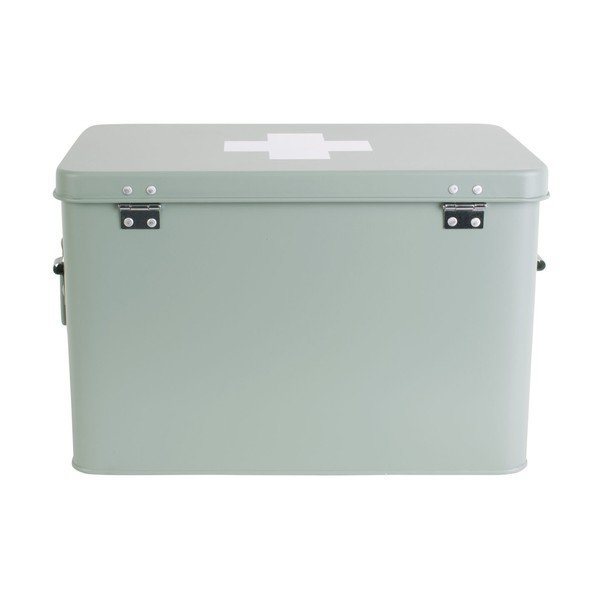 Piparmētru zaļa metāla aptieciņas kaste PT LIVING Medicine, platums 31,5 cm-image-4