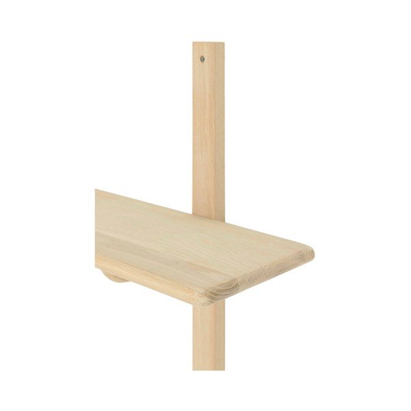 Gaiša dabīga toņa daudzlīmeņu ozola masīvkoka sienas plaukts 90 cm Albin – Ellos Home-image-4