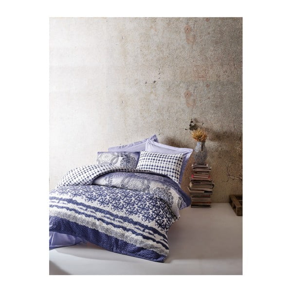 Kokvilnas gultasveļa ar palagu divguļamai gultai Mesa Cassidy, 180 x 230 cm