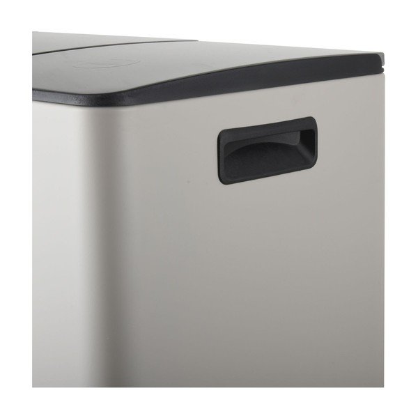 Pelēkbrūna atkritumu šķirošanas tērauda atkritumu tvertne ar pedāli 2x20 l   Aliya – Spirella-image-3