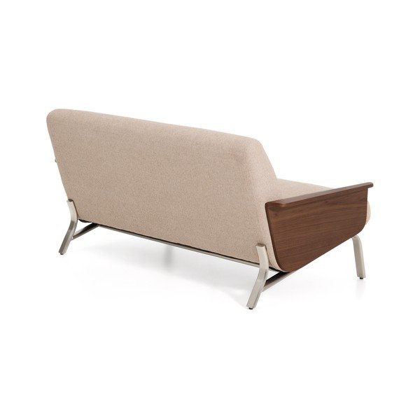 Gaiši brūns dīvāns no šenila auduma 165 cm Amsen – Kave Home-image-4