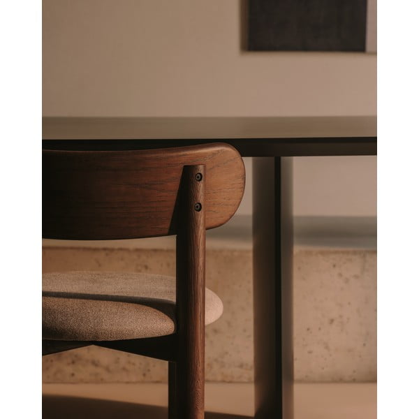 Brūni/krēmkrāsas ozola masīvkoka pusdienu krēsli (2 gab.) Nebai – Kave Home-image-3