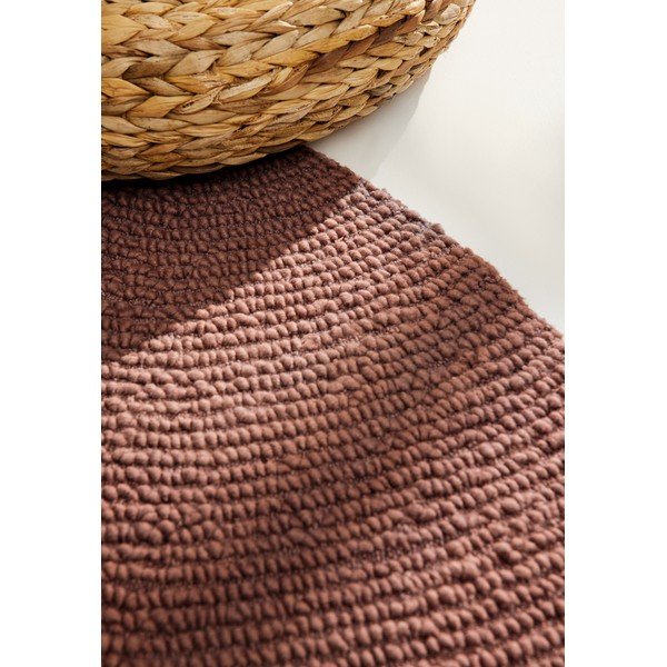 Ķieģeļu sarkans ar rokām darināts vilnas apaļš paklājs ø 150 cm Calmio – Hanse Home-image-2