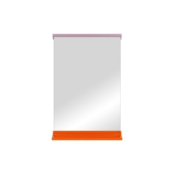 Sienas spogulis ar plauktu ar masīvkoka rāmi 50x75 cm Lun – noo.ma