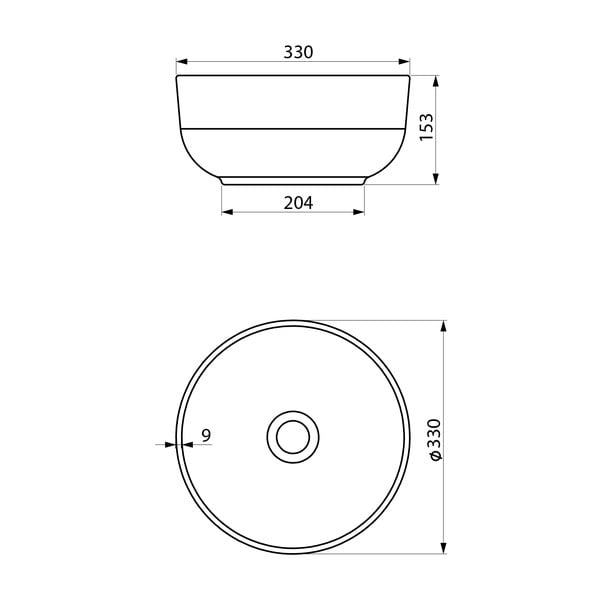 Balta keramikas apaļa izlietne ø 33 cm Emmi – Sapho-image-3