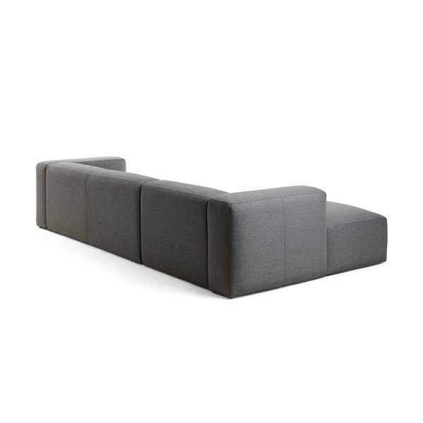 Tumši pelēks stūra dīvāns Kave Home Blok, kreisais stūris-image-4
