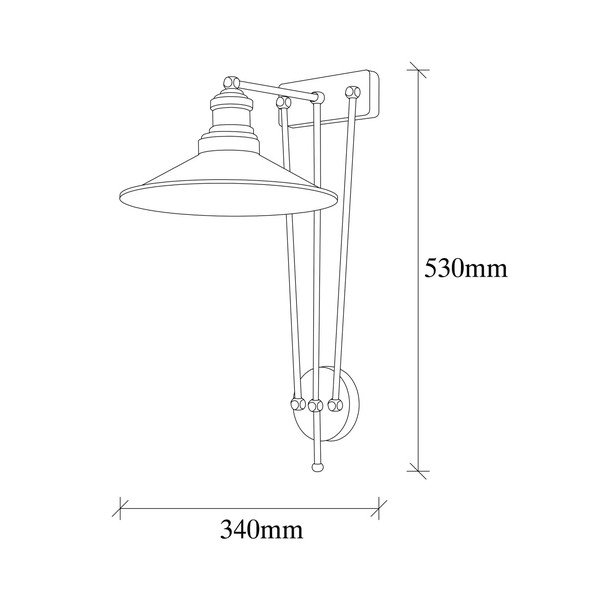 Melna metāla sienas lampa Opviq apgaismojums Roso-image-3