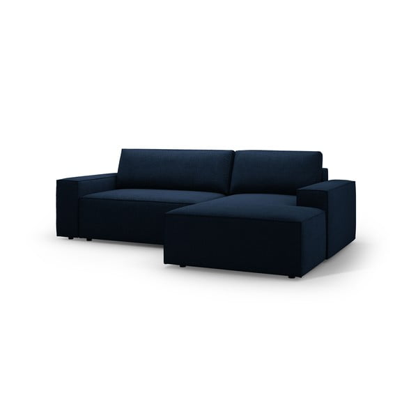 Tumši zils salokāms stūra dīvāns no buklē auduma (ar labo stūri) Jodie – Micadoni Home-image-2