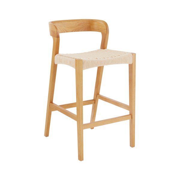 Dabīga toņa gobas masīvkoka bāra krēsls (sēdekļa augstums 65 cm) Vikdalen – Jotex