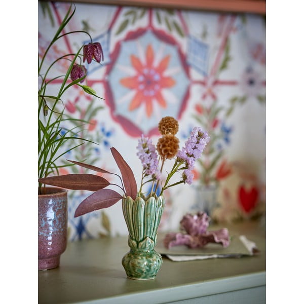 Zaļa akmensmasas vāze (augstums 12 cm) Cyrill – Bloomingville-image-1