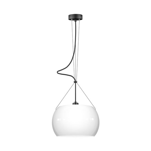 Balta griestu lampa ar melnu kabeli Sotto Luce Momo Glossy, ⌀ 33 cm