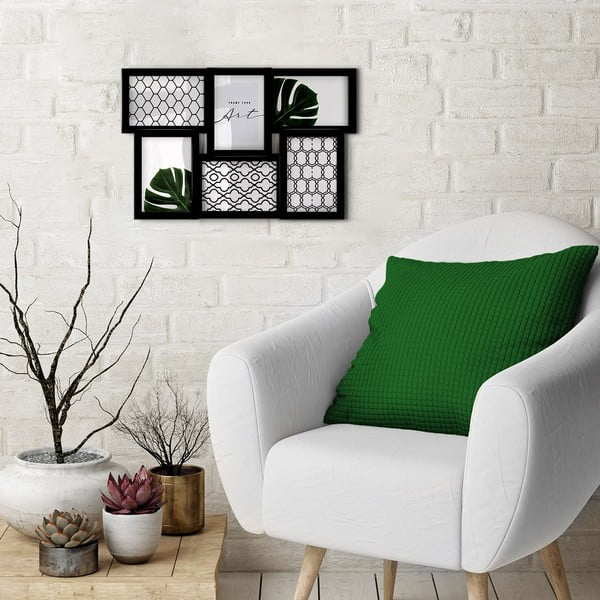 Melns plastmasas piekarināms foto rāmis 48x32 cm  -image-1