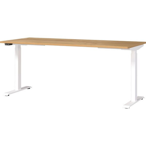 Darba galds ar elektriski regulējamu augstumu un ozolkoka imitācijas galda virsmu 80x180 cm Jet – Germania