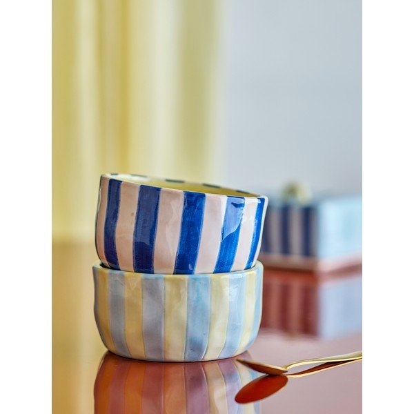 Dzeltenas/zilas keramikas bļodiņas (4 gab.) 300 ml Phoenix – Bloomingville-image-1