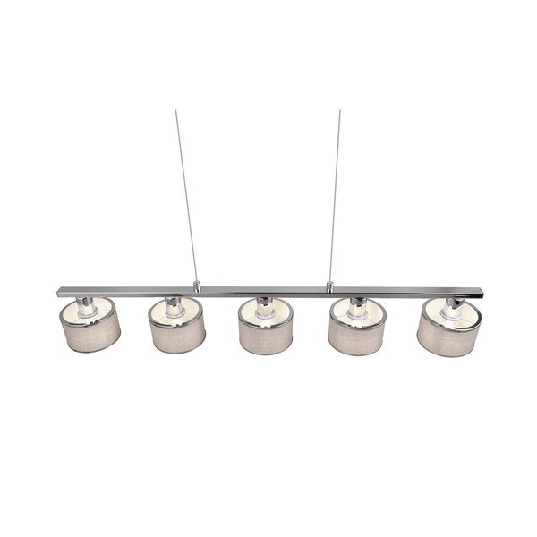 Bēša/sudraba krāsas piekaramā lampa ar auduma abažūru Kaprun – Trio-image-1