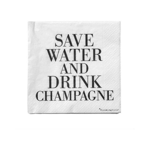 20 papīra salvešu komplekts Bloomingville Save Water, 25 x 25 cm